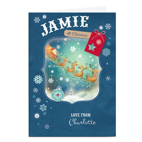 Buy Personalised Christmas Card Reindeer Sleigh For Gbp 1 79 Card Factory Uk