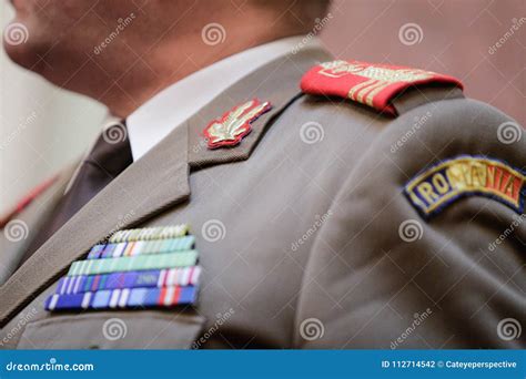 Military Insignia on a Military Uniform Stock Photo - Image of ...