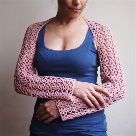 Crochet Shrug Pattern Woman Crochet Clothing Long Sleeves Etsy