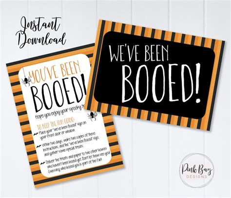 Youve Been Booed Sign Youve Been Booed Halloween Etsy