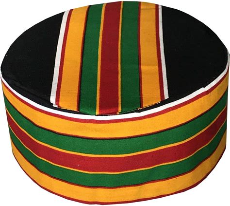 Decora Apparel African Costume Men Hats Kente Pattern Kufi Kofi Hat Cap