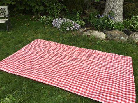 Red And White Gingham Picnic Blanket Etsy