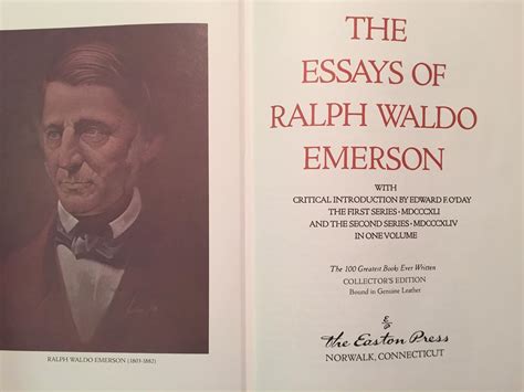 Essays Of Ralph Waldo Emerson By Emerson Ralph Waldo Fine Hardcover