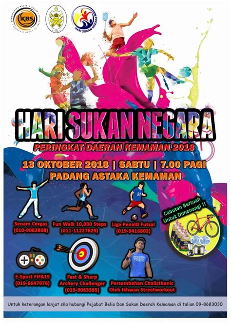 Poster Hari Sukan Negara 2019 Countdown Pejabat Belia Dan Sukan