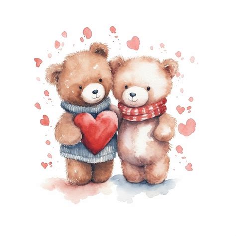 Premium Ai Image There Are Two Teddy Bears Holding A Heart In Their