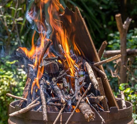 A Braai Fire Outdoor Living A South African Tradition Stock Photo