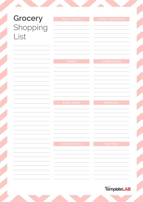 24 Printable Grocery List Templates Shopping Lists