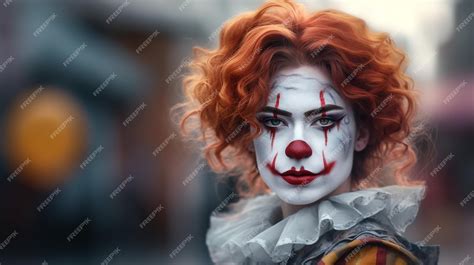 Premium AI Image | A clown with makeup and a face painted like pennywise