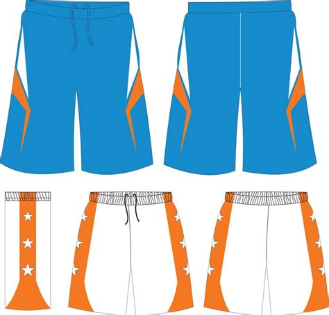 Basketball Uniform Shorts Template For Basketball Club Front And Back