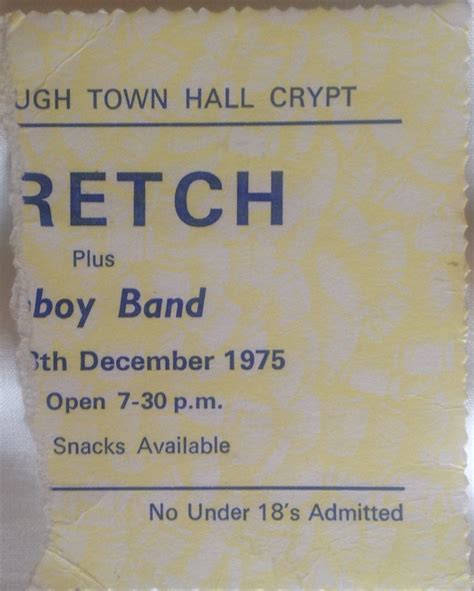 Stretch Middlesbrough Town Hall Crypt December 1975 Vintagerock S Weblog