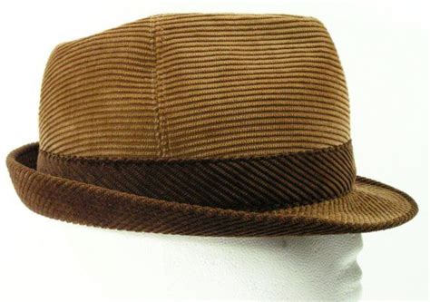 Vintage Corduroy Fedora Hat Mens 58 Brown Corduroy 7 7 1 8 Etsy Fedora Hat Fedora Vintage