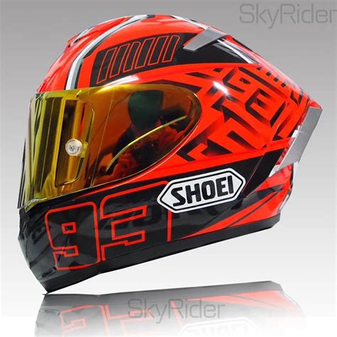 Casque De Moto Complet Visage X 14 X14 MarARC Rouge Quitation Motocross