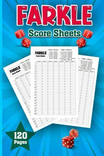 Farkle Score Sheets Farkle Score Keeping Cards 120 Farkle Scorecards