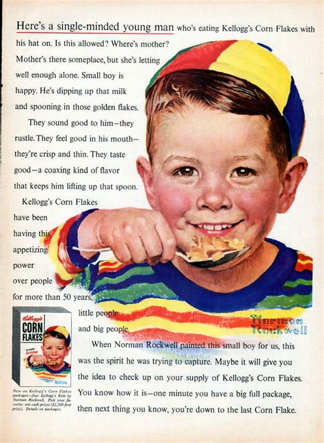 Kellogg S Corn Flakes Cereal Ad By Norman Rockwell Norman