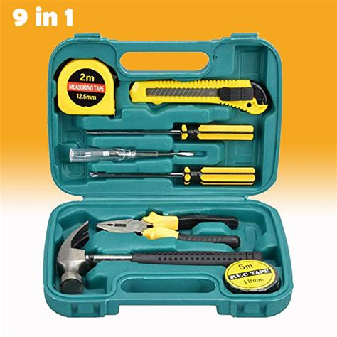 9 In 1 Hand Tool Kit Set Repair Tool Screwdriver Hammer Pliers With Storage Case Buy 9 In 1