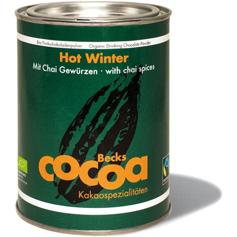 BIO Trinkschokoladenpulver mit Gewürzen Hot Winter von Becks COCOA 250g Dose