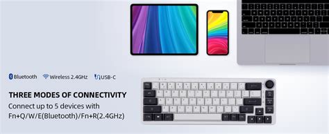 Epomaker Theory Th Pro Keys Rgb Hot Swappable Programmable Bluetooth Ghz