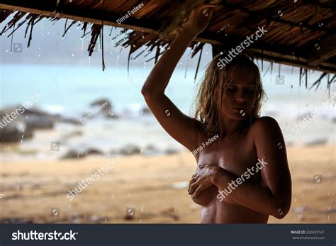 Sensuality Blonde Naked Woman Posing Beach Stock Photo Shutterstock