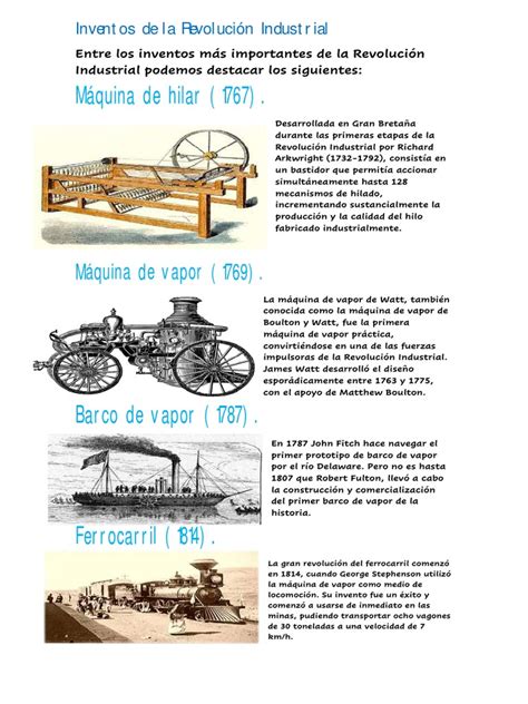 Inventos de La Revolución Industrial | PDF | Revolución industrial ...