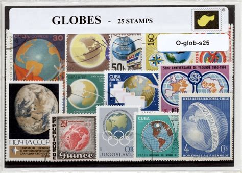 Globe Wereldbol 25 Different Stamps Importa Supplementen Nl