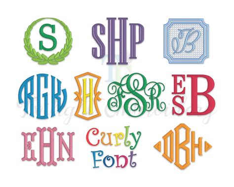 Embroidery Fonts Bundle Machine Embroidery Monogram Fonts - Etsy