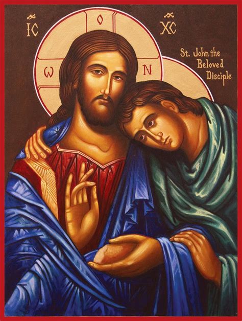 ícone Discípulo Amado Icon Of Jesus With St John The Beloved Disciple By Ann Chapin Religious