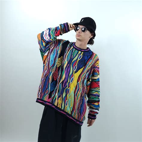 Vintage 90s Coogi Australia Biggie Smalls Abstract Pattern Knitwear