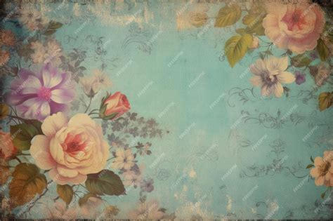 Premium AI Image | A vintage floral background with a floral border and ...