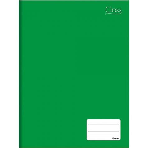 Caderno Brochura Capa Dura Univ Class Verde F Foroni Na Papelaria