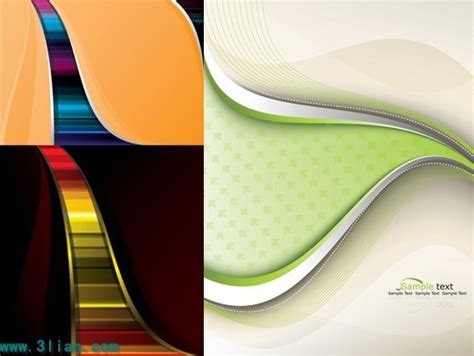 Abstract Background Templates Colorful Dynamic Curves Ornament Vectors