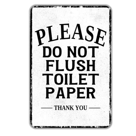 Please Do Not Flush Toilet Paper Sign - Etsy