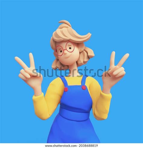 Portrait D Une Fille Blonde Occasionnelle Et Illustration De Stock 2038688819