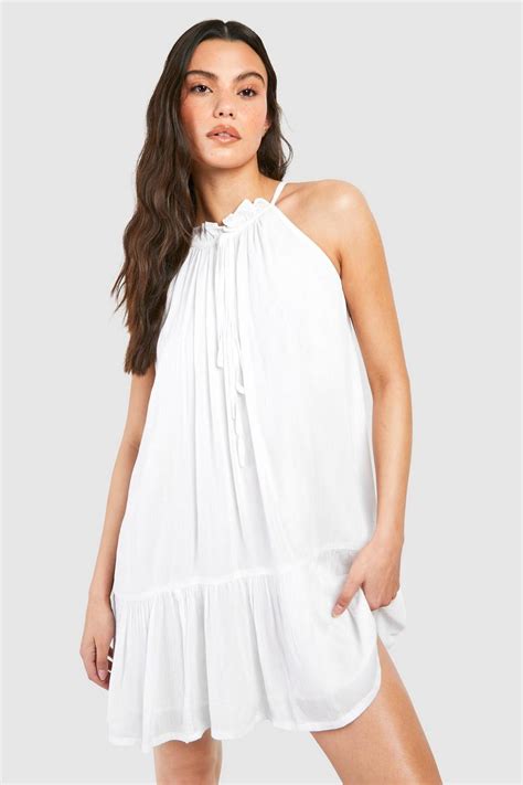 Cheesecloth Mini Smock Dress Boohoo Uk