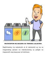 Poster Na Nagpapakita Ng Tamang Pagtatapon Ng Basura