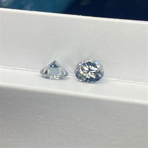 Vvs Grey Moissanite Karaat Mm Ronde Briljant Geslepen Lab Grown Gra