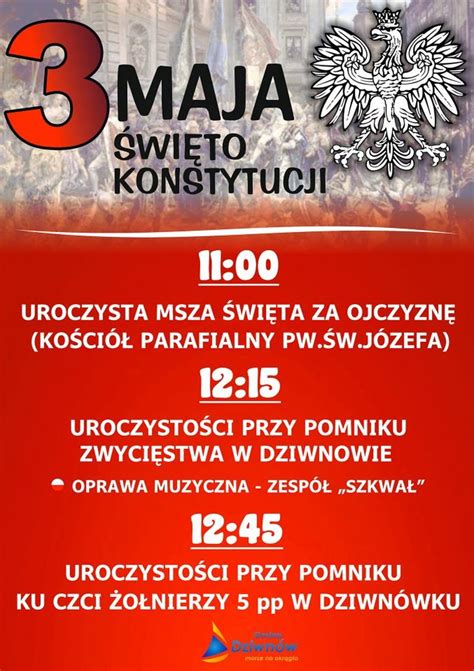 Święto uchwalenia Konstytucji 3 Maja w Dziwnowie Kamienskie info