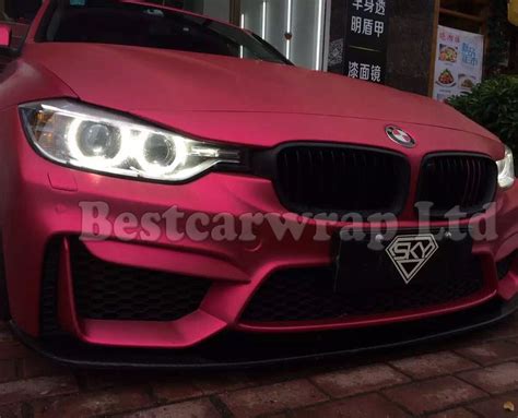 2018 Satin Chrome Hot Pink Car Wrap Film With Air Release Matte Chrome