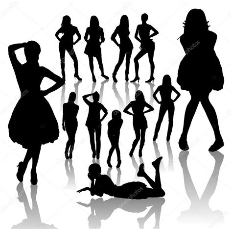 Fashion Woman Silhouettes Stock Vector Image By ©leedsn 19129451