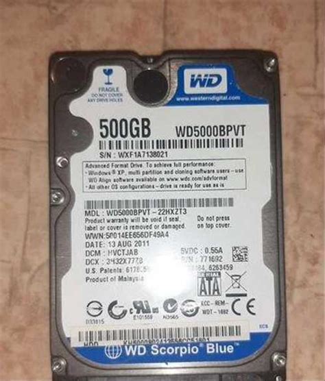 Жесткий диск WD Scorpio Blue WD5000bpvt, 500гб, HD | Festima.Ru ...
