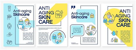 Anti Aging Skincare Blue And Yellow Brochure Template Beauty Template Leaflet Vector Beauty