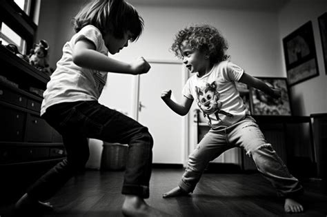 Brother And Sister Playing A Game Of Simon Says Brother Sister