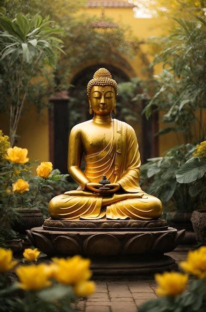 Premium AI Image | Gold Buddha statue