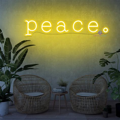 Peace Neon Sign Word Led Light Neongrand