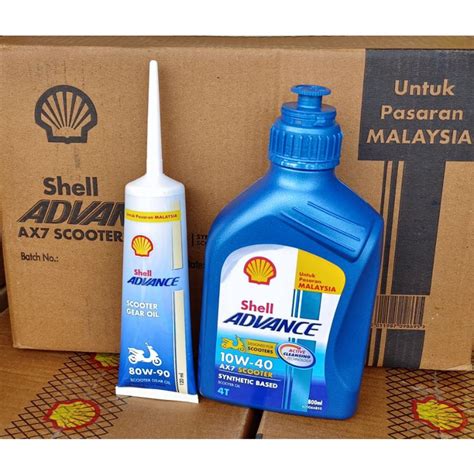 Shell Scooter 4t Ax7 10w 40 800ml Gear Oil 80w 90 120ml Shell