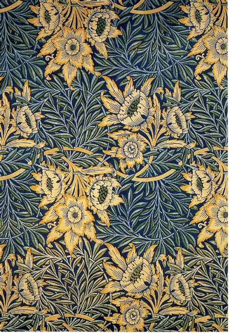 Tulip And Willow Textile Design By William Morris Produced By Morris