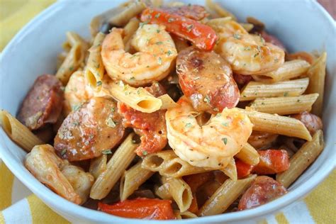 Cajun Shrimp Sausage Pasta Recipe The Food Hussy