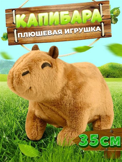 Мягкая игрушка Капибара. Милая мягкая зверюшка-игрушка антистресс 35 см ...