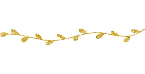 Gold Gliter Flower And Leaf Png