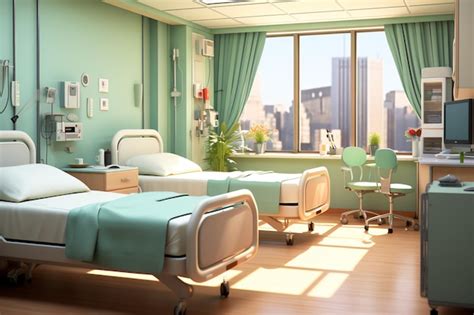 Premium Ai Image Hospital Room Background