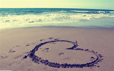 Beach Drawn Heart Wallpapers HD / Desktop and Mobile Backgrounds